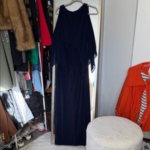 Lauren Ralph Lauren Midnight Blue One Shoulder Gown